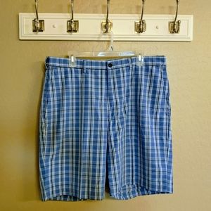 Haggar Men's Blue Stripe Plaid Shorts (nice for golf)
